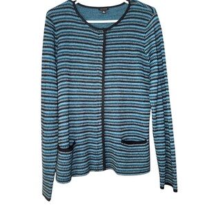ANN TAYLOR Zip Up Wool Blend Cardigan Sweater